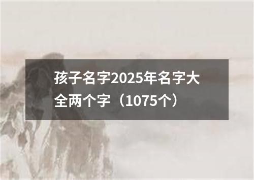 孩子名字2025年名字大全两个字（1075个）