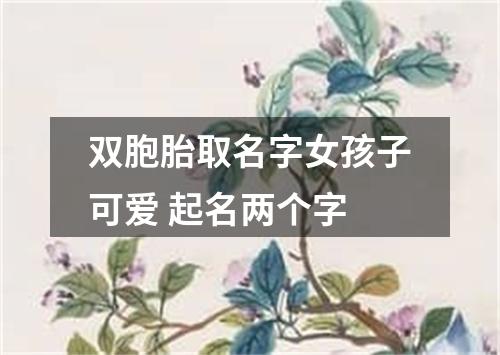 双胞胎取名字女孩子可爱 起名两个字