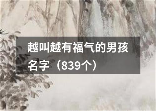 越叫越有福气的男孩名字（839个）