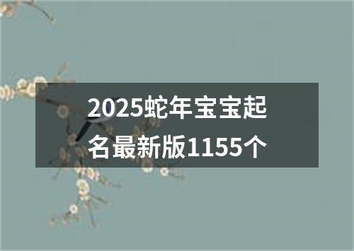 2025蛇年宝宝起名最新版1155个