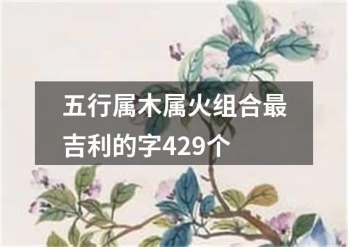 五行属木属火组合最吉利的字429个