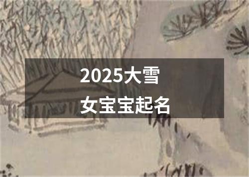 2025大雪女宝宝起名