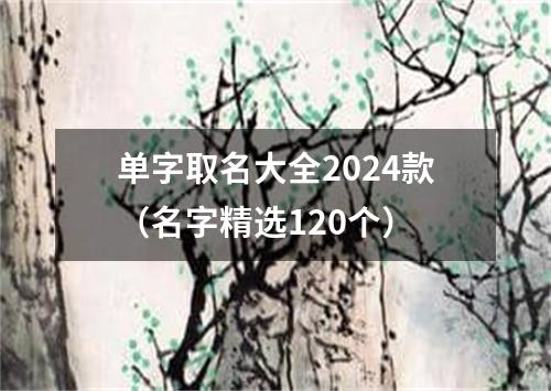 单字取名大全2024款（名字精选120个）