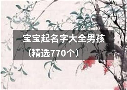 宝宝起名字大全男孩（精选770个）