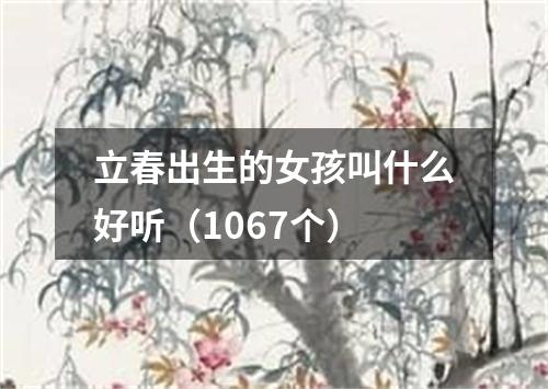 立春出生的女孩叫什么好听（1067个）