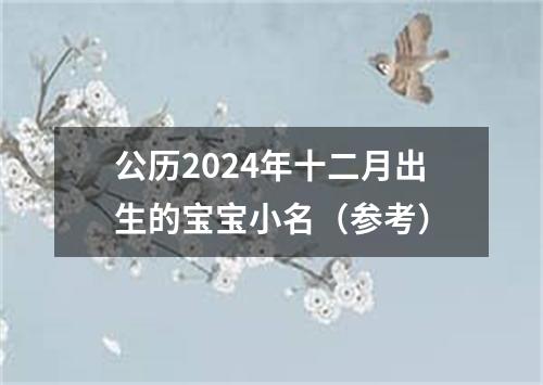 公历2024年十二月出生的宝宝小名（参考）