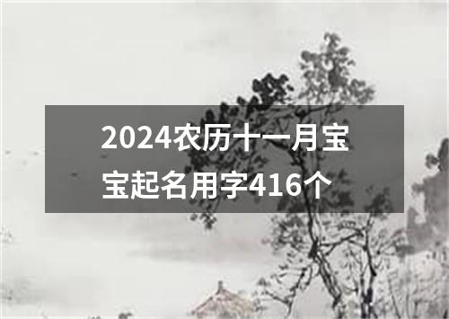 2024农历十一月宝宝起名用字416个