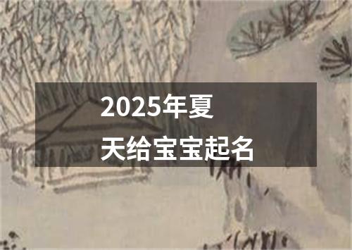 2025年夏天给宝宝起名