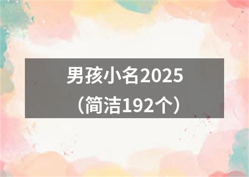 男孩小名2025（简洁192个）