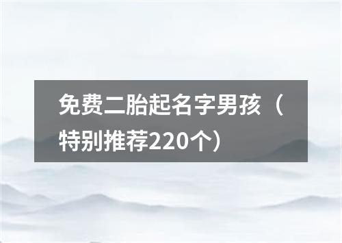 免费二胎起名字男孩（特别推荐220个）