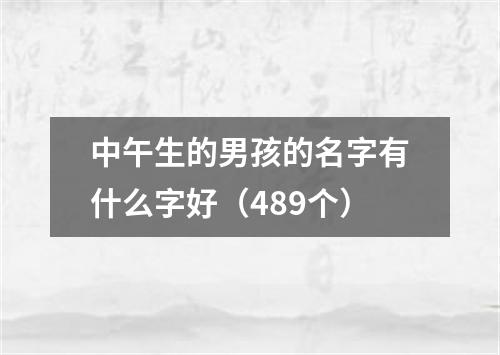 中午生的男孩的名字有什么字好（489个）