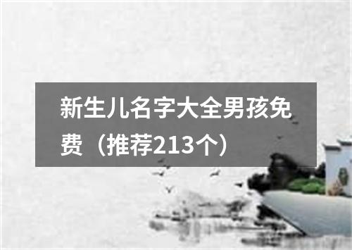 新生儿名字大全男孩免费（推荐213个）