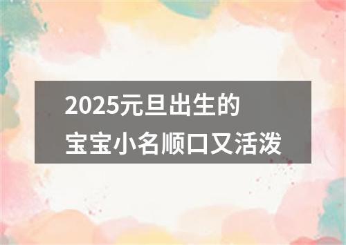 2025元旦出生的宝宝小名顺口又活泼