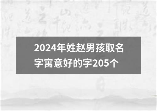 2024年姓赵男孩取名字寓意好的字205个