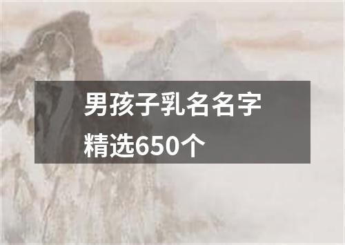 男孩子乳名名字精选650个