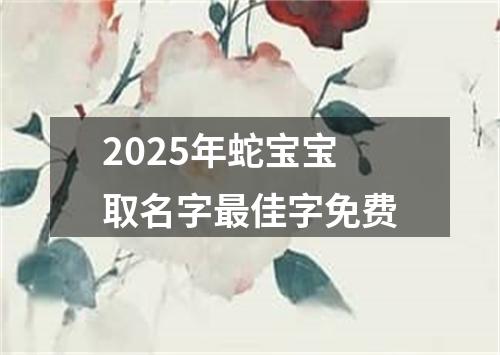 2025年蛇宝宝取名字最佳字免费