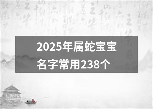 2025年属蛇宝宝名字常用238个