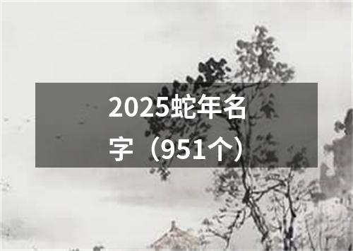 2025蛇年名字（951个）