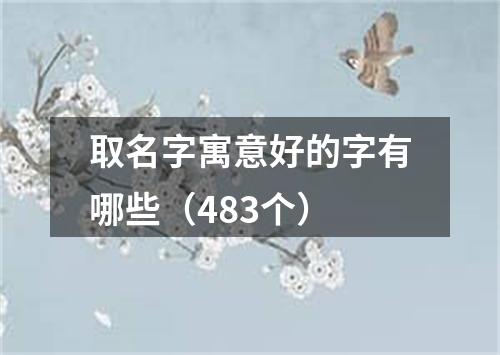 取名字寓意好的字有哪些（483个）