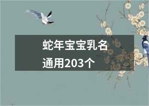 蛇年宝宝乳名通用203个