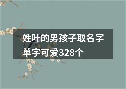 姓叶的男孩子取名字单字可爱328个