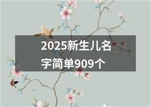 2025新生儿名字简单909个