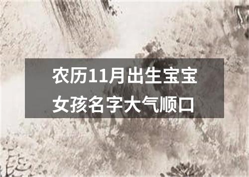 农历11月出生宝宝女孩名字大气顺口