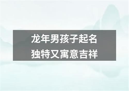 龙年男孩子起名独特又寓意吉祥