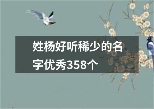 姓杨好听稀少的名字优秀358个