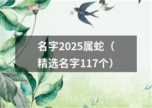 名字2025属蛇（精选名字117个）