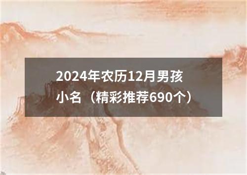 2024年农历12月男孩小名（精彩推荐690个）