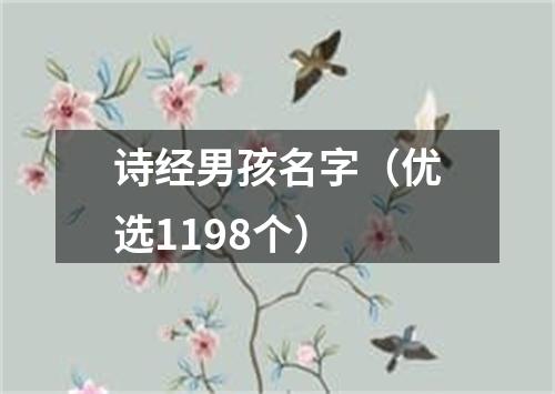 诗经男孩名字（优选1198个）