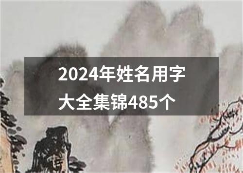 2024年姓名用字大全集锦485个