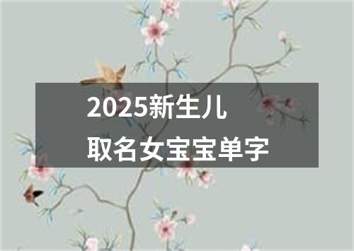 2025新生儿取名女宝宝单字