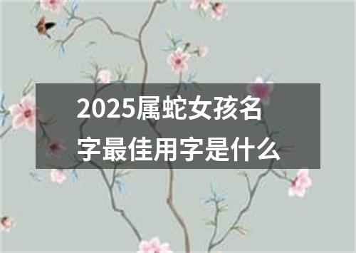 2025属蛇女孩名字最佳用字是什么