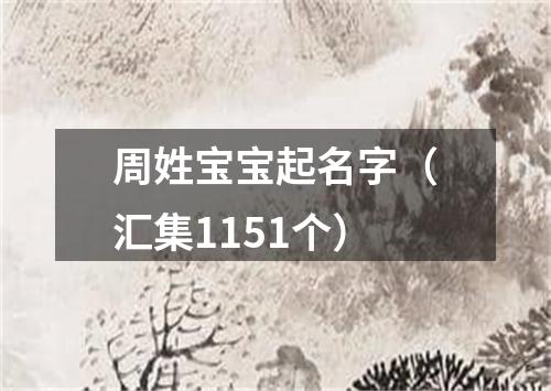 周姓宝宝起名字（汇集1151个）