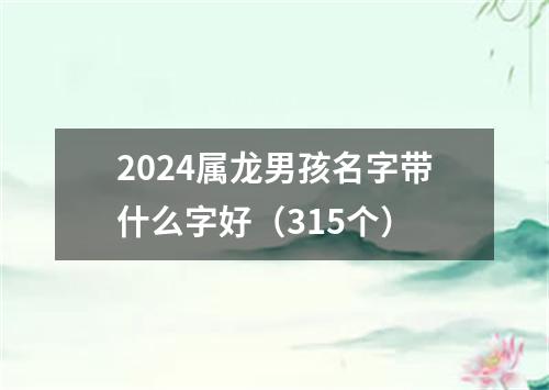 2024属龙男孩名字带什么字好（315个）