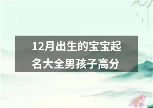 12月出生的宝宝起名大全男孩子高分