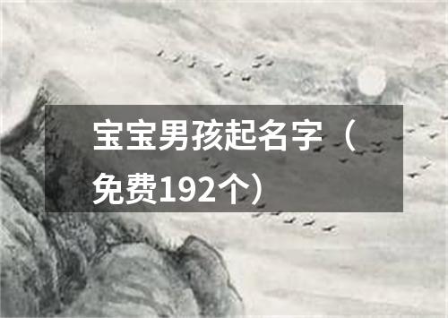 宝宝男孩起名字（免费192个）