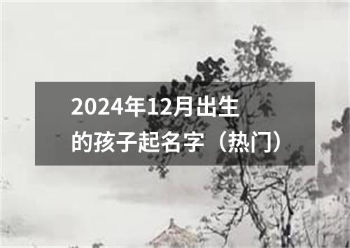 2024年12月出生的孩子起名字（热门）