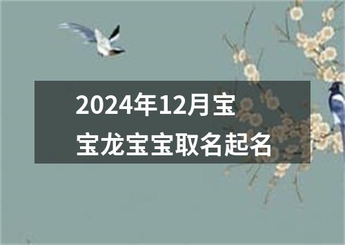 2024年12月宝宝龙宝宝取名起名