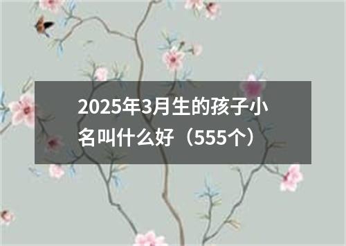 2025年3月生的孩子小名叫什么好（555个）