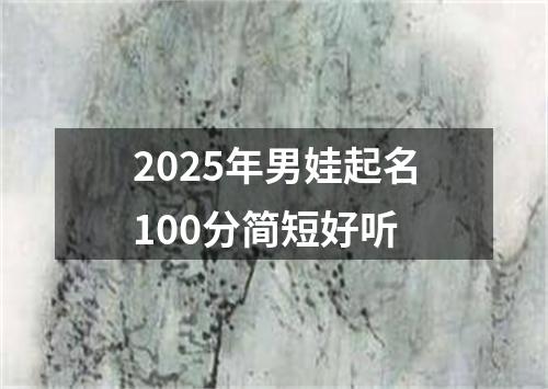 2025年男娃起名100分简短好听