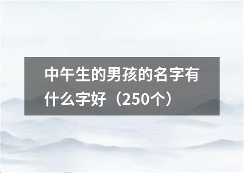 中午生的男孩的名字有什么字好（250个）