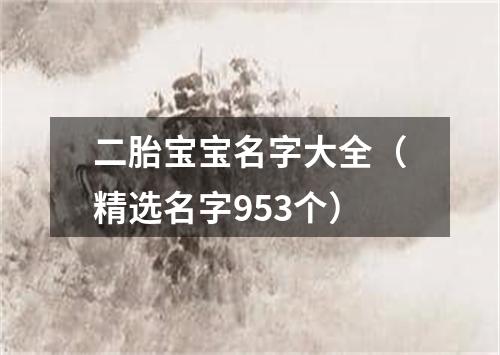 二胎宝宝名字大全（精选名字953个）