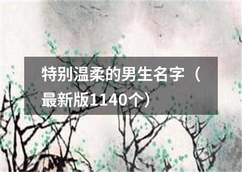 特别温柔的男生名字（最新版1140个）