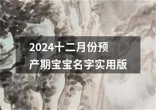 2024十二月份预产期宝宝名字实用版