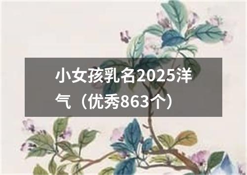 小女孩乳名2025洋气（优秀863个）