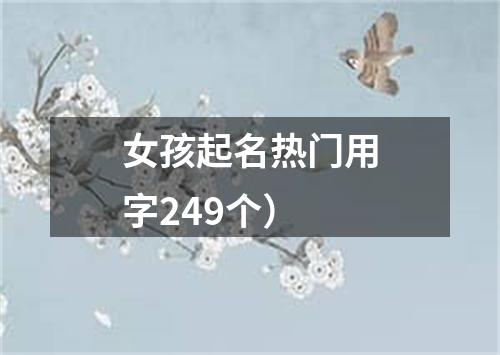 女孩起名热门用字249个）