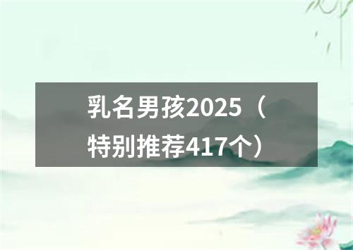 乳名男孩2025（特别推荐417个）